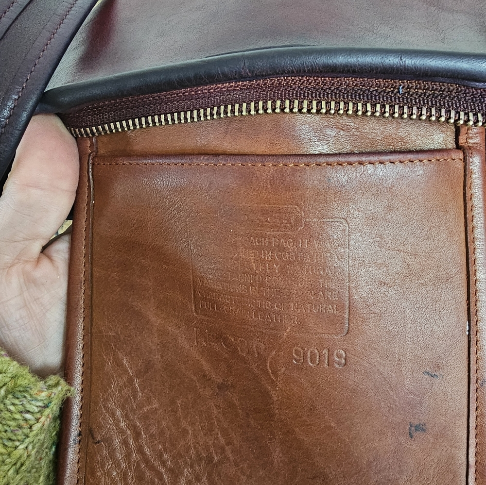 Recycled Riot Vintage Coach Maggie dyed in luscious warm red and purple patina - Picture 14 of 16